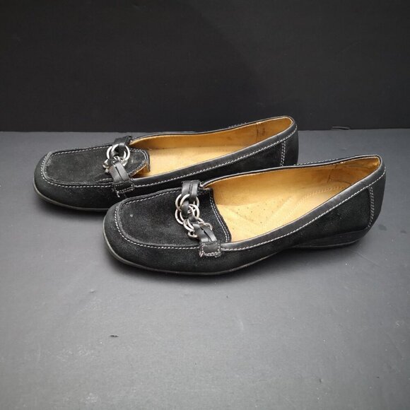 Naturalizer Ladies Size 8 1/2 Carlene Leather Upper Black Loafers - Picture 2 of 8